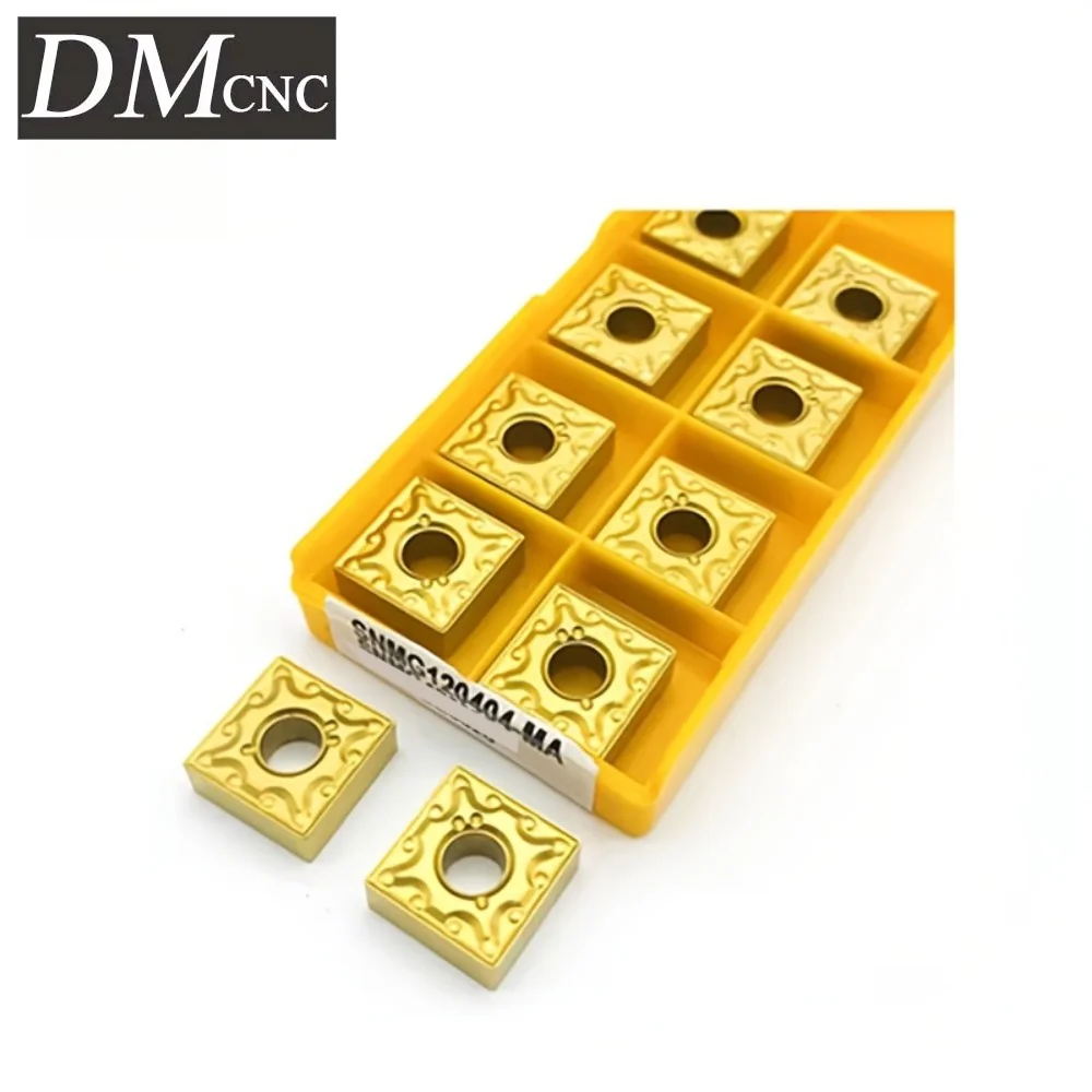 10PCS SNMG120404 ZM20/ZM25 Gold/Purple Carbide Inserts for Precision CNC Turning - Steel/Stainless