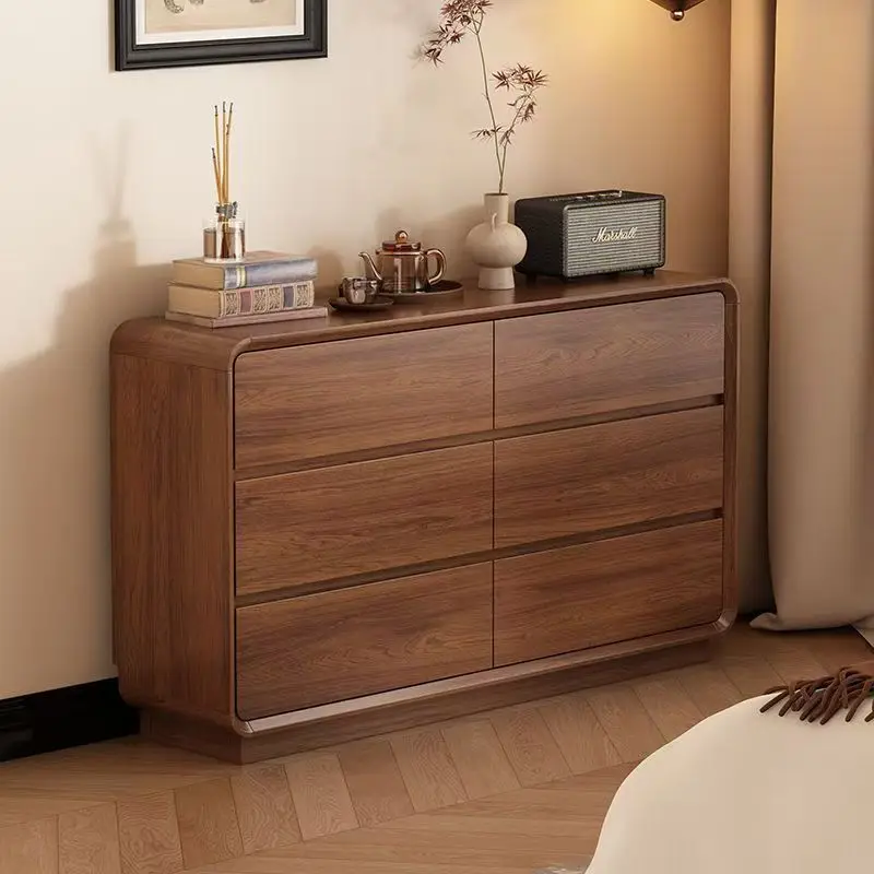 

Customizable Chinese ultra-thin solid wood chest bedroom living room multi-drawer large capacity