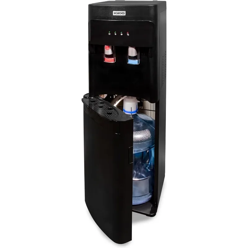 Igloo Hot and Cold Water Cooler Dispenser - Holds 3 & 5 Gallon Bottles, 2 Temperature Spouts with Dispensing Paddles