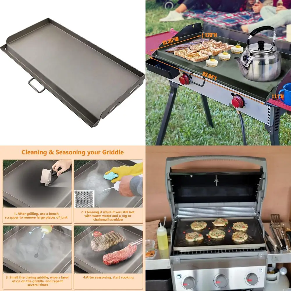 

Portable 14 Flat Top Griddle for Camp Chef Gas Grills, Outdoor Cooking Equipment with Oil Drip, 14x32