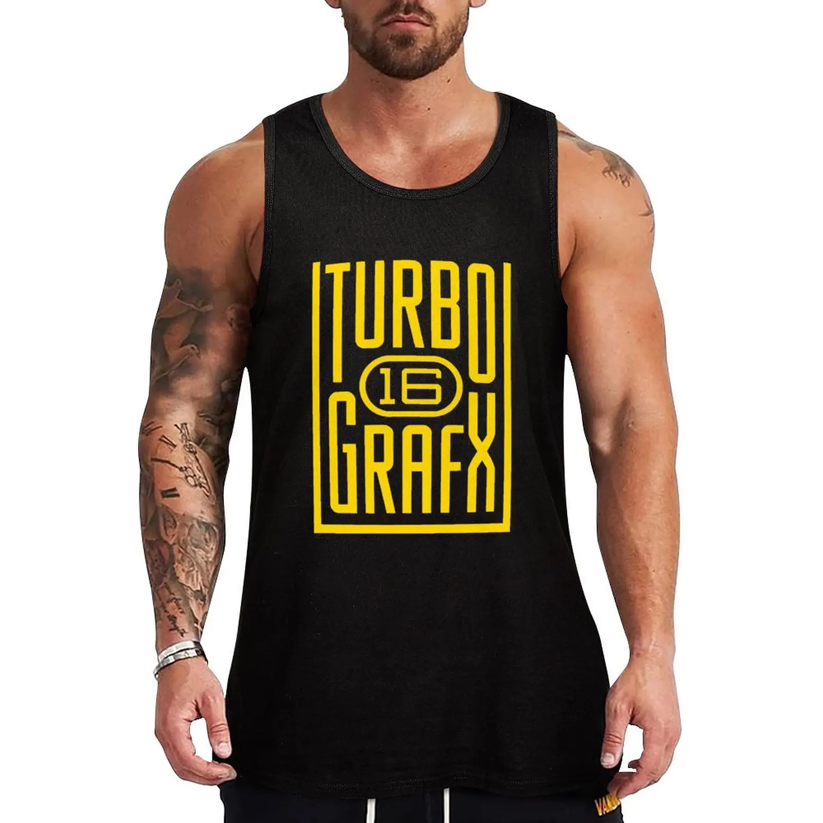 

TurboGrafx PC Engine Tribute Tank Top gym Men's t-shirts Men's gym clothing plain t-shirt