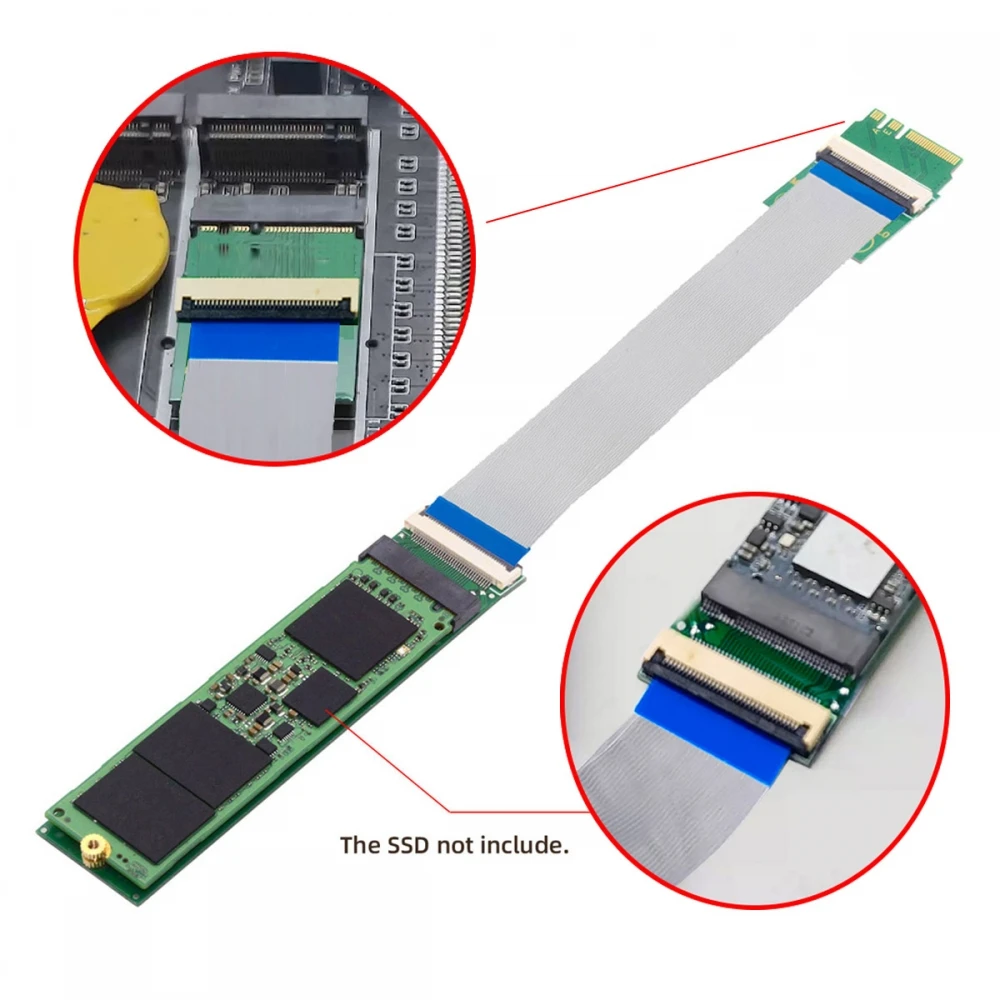 MVME M.2 extension cable NVME M-key Female to 2230 NGFF A+E-Key Male for Laptop Mainboard SSD 2280