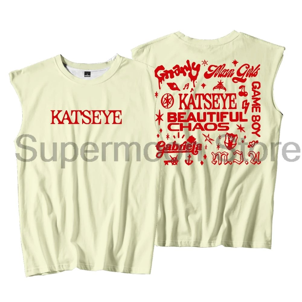 Kpop Katseye Beautiful Chaos Album Merch Tank Tops Unisex Sleeveless Vest Men Women Outdoor Streetwear Tops