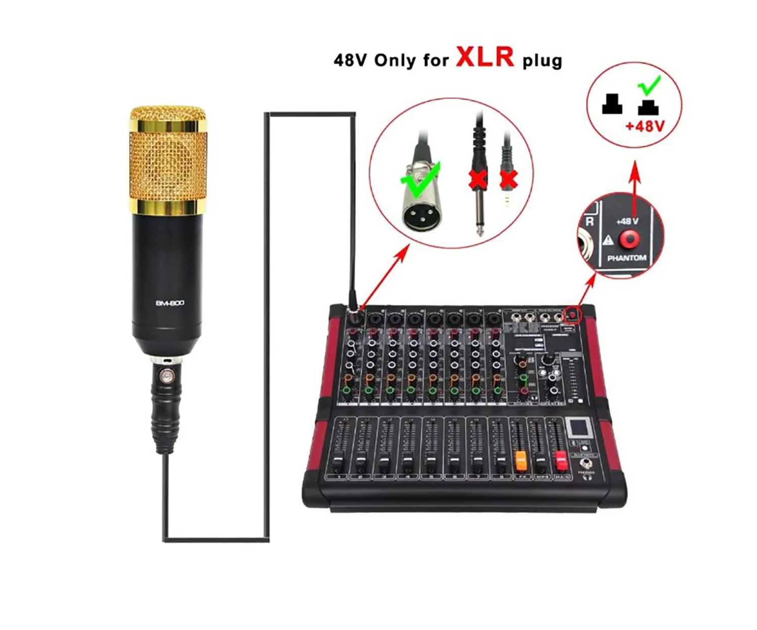 GAX-M8 Высококачественная профессиональная 8-канальная микшерная консоль аудио BT усилитель мощности микшер