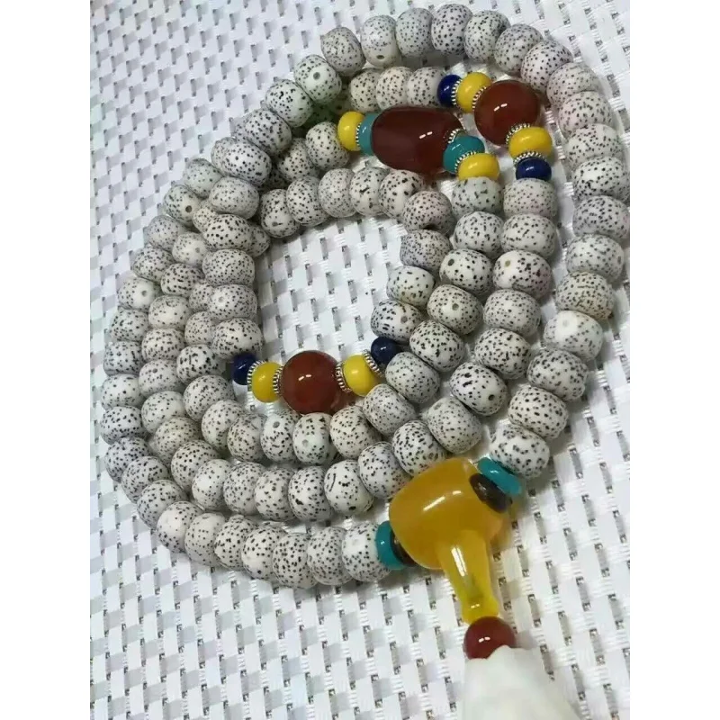 Star Moon Bodhi 7x9 barrel beads, ivory fruit Buddha hand pendant, red agate round beads, unisex style - view 4