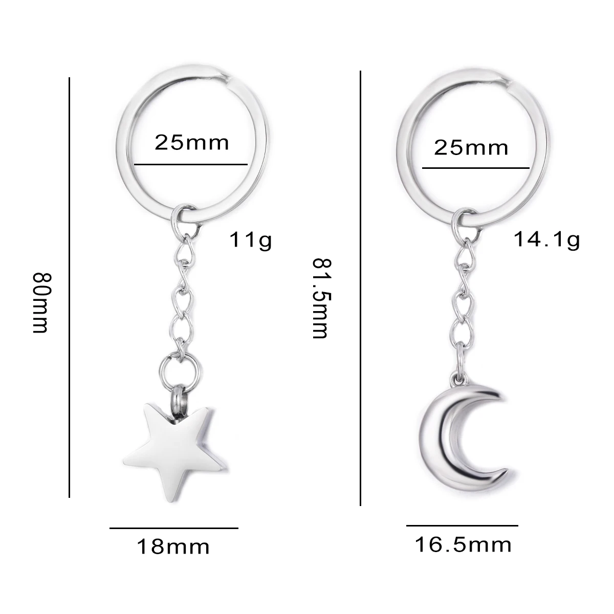 قلادة من الفولاذ المقاوم للصدأ لحرق نجم القمر ، مجوهرات لرماد الحيوانات الأليفة البشري ، سلسلة مفاتيح جرة ، هدية محبي النصب التذكارية ، لا تتلاشى ، الكلاسيكية