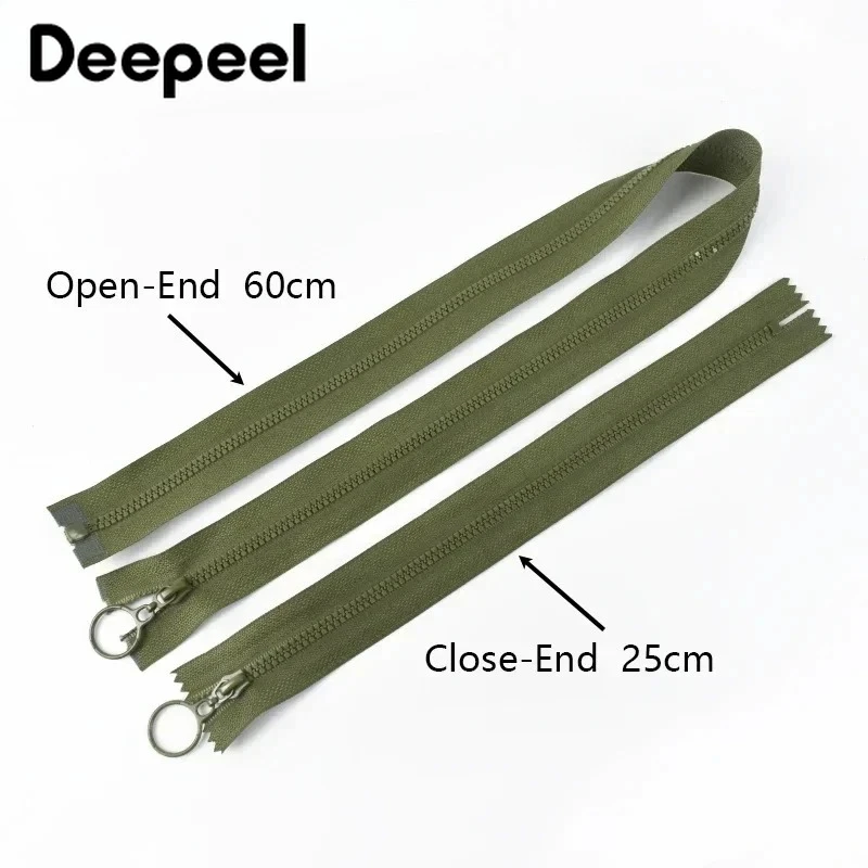 

30Pcs 25/60cm Close/Open End Zippers 3# Colored Resin Zipper Sewing Bag Garment Zips Wallet Closure Zip Repair Kits Accessories