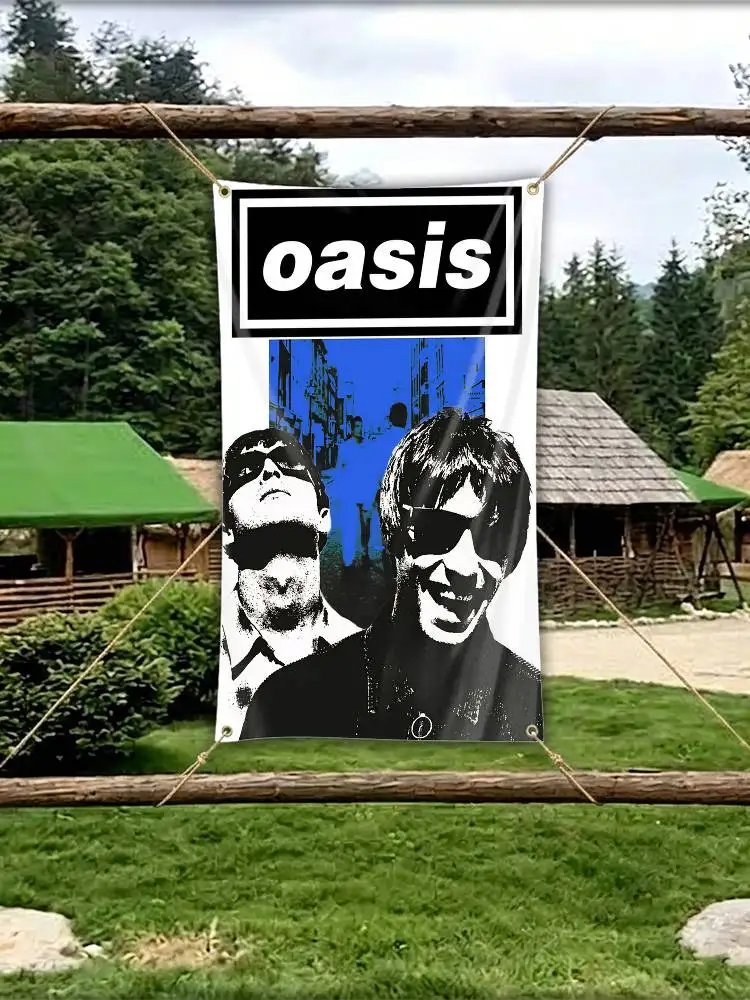 The Gallaghers Band O-OASIS Flag Tapestry Banner for Bedroom Living Room Outdoor Camping Custom Supported