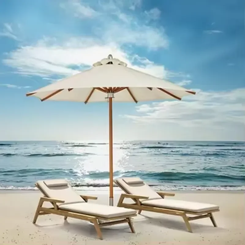 Customized Outdoor Aluminum Umbrella Coated Center Pole Foldable Parasol 360 Degree Rotating Eco-Friendly Park Restaurant