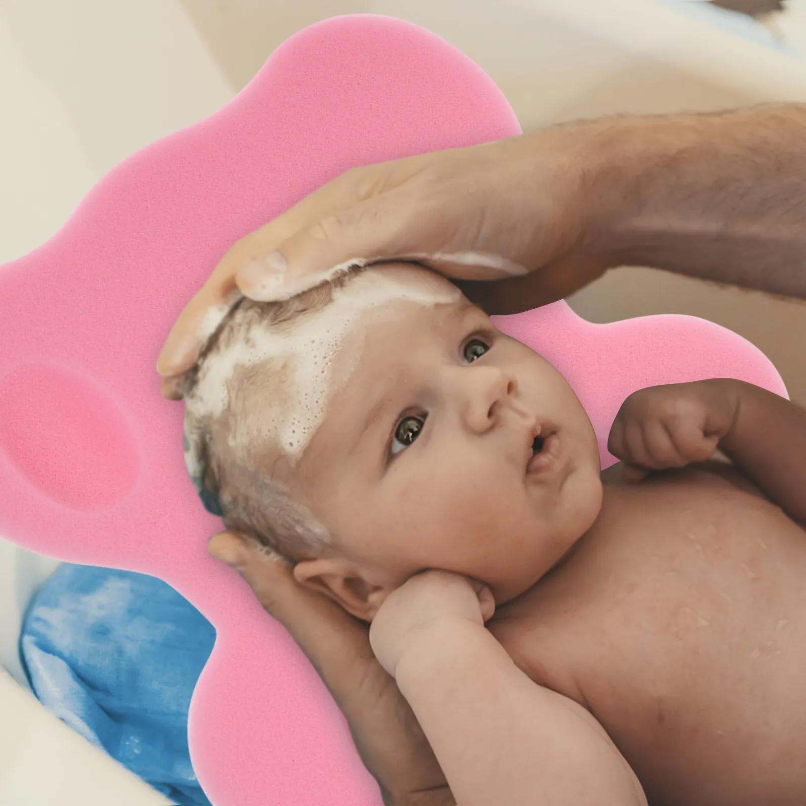 

1Set Delicate Baby Bath Sponge Non-Slip Quick-Dry Mat Ergonomic Support for Head Neck Back Newborn Bath Time Essential