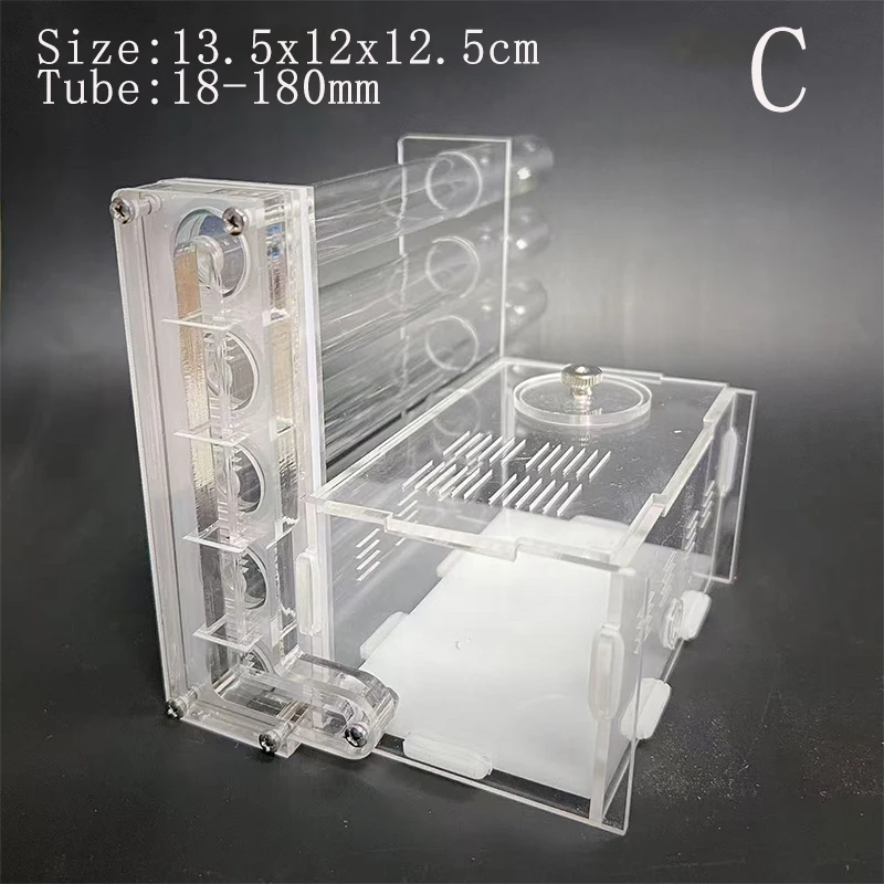 DIY Acryl Ameisenfarm mit Futterbereich Ameisen Haus Werkstatt 5 Gipsröhrchen Ameisennest Insekt Gips Reagenzglas Nest Haustier Anthill