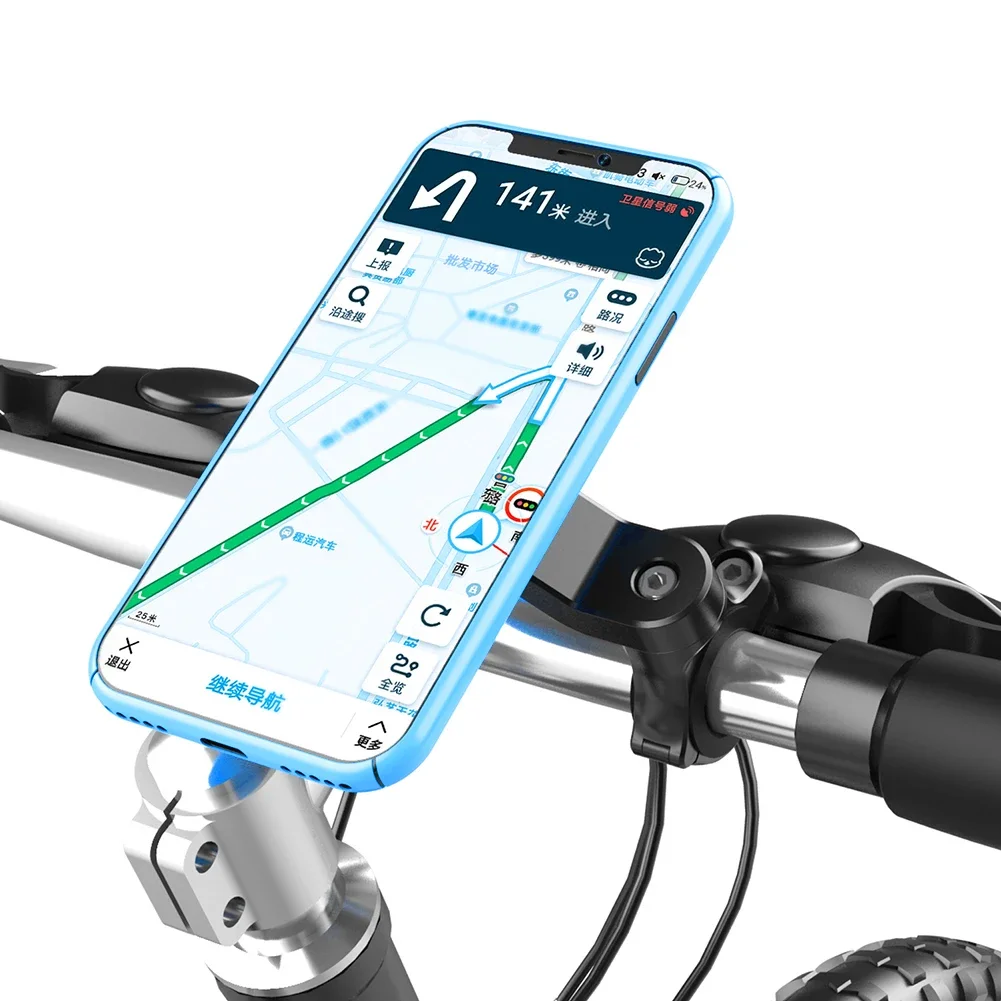 Support de téléphone pour moto et vélo, support rotatif à 360 °, support de navigation, support d'invite de sécurité, serrure de façade de vélo