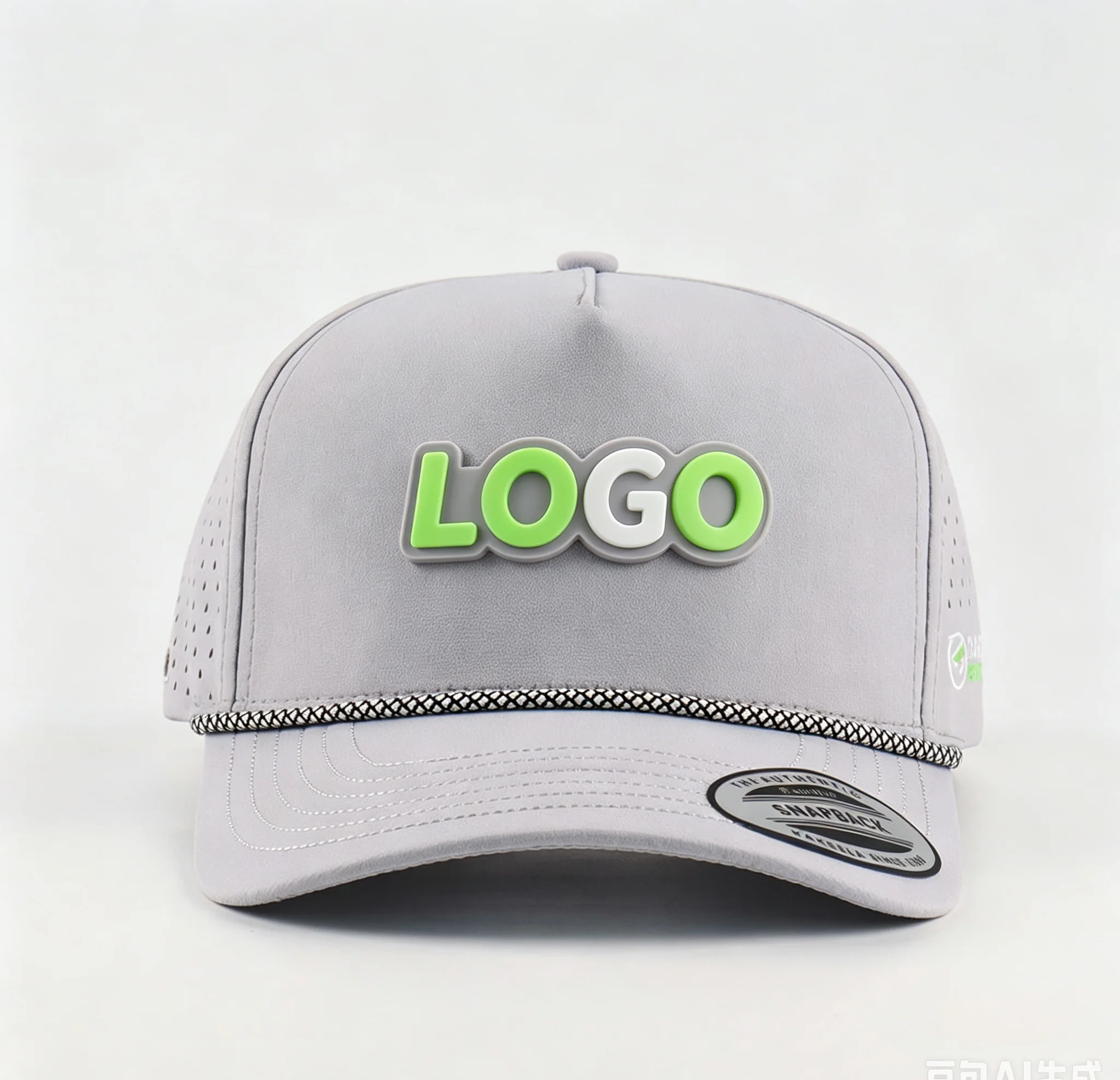 Trendy Custom 3D PVC Patch Golf Hat Breathable Waterproof Polyester Comfort Baseball Cap with Golf Rope Detail view 6
