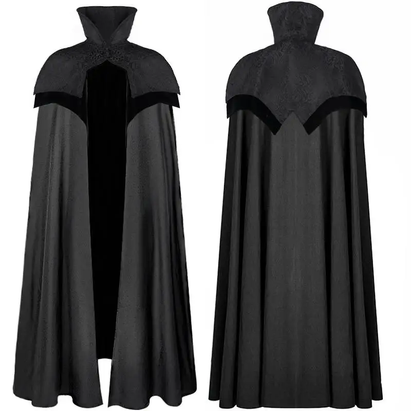 

New Christmas Party Medieval Double Layer Embroidered Button Stand Collar Vintage Shawl Wrap Chinese Traditional Costume Women