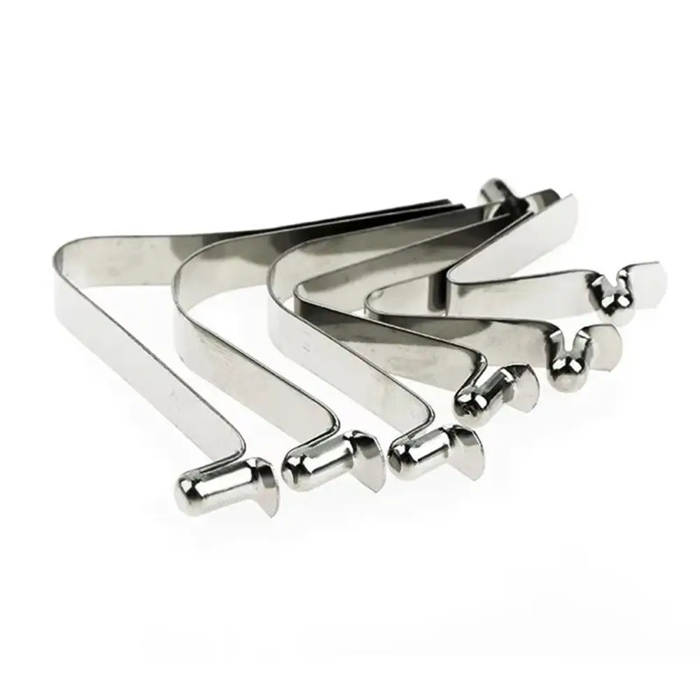 20Pcs 5mm Steel Spring Clip Manganese Steel Single Pin V-Shaped Spring Clip Silver Nickel Plated Tube Positioning Clip