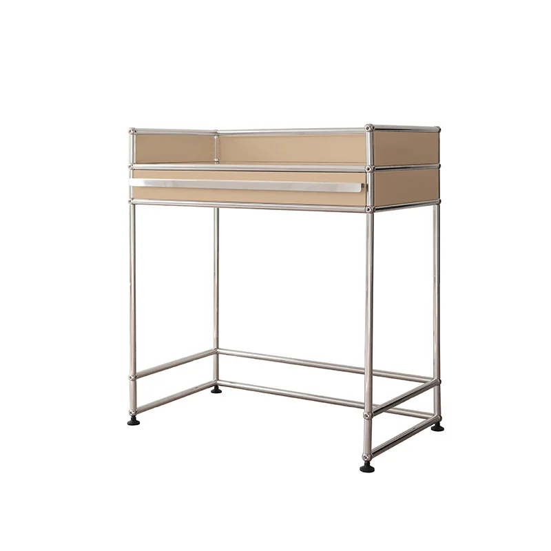 Stainless steel dresser light luxury modern home bedroom makeup belt mirror dressing table
