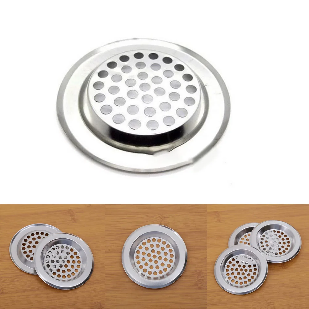 Filtro De Cabelo De Aço Inoxidável, Circle Vents, Grille Cover, Pia De Banho, Shower Drain Cover, Hair-Catcher Tools, 60mm, 75mm