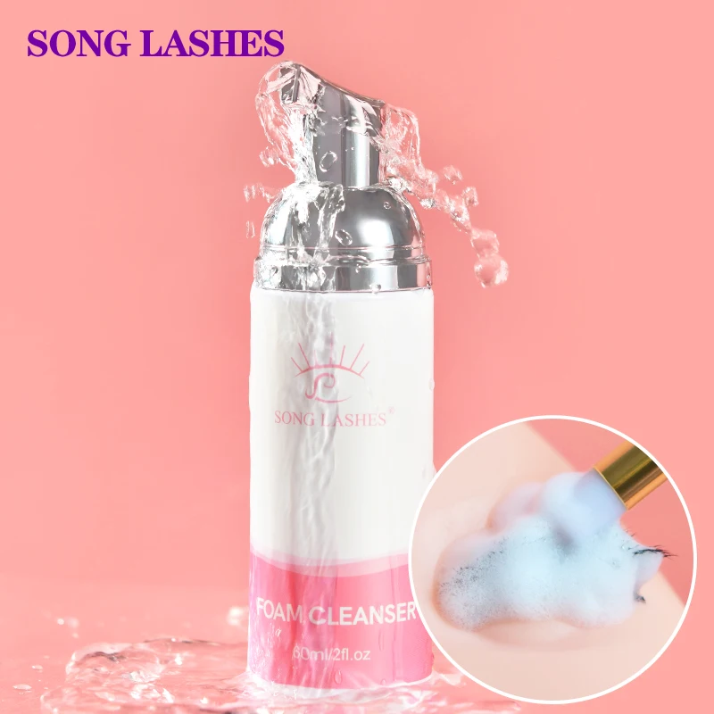 Eyelash Extension High Quality 60ml Eyelash Shampoo Gentle Cleansing Mosse Transparent Gentle Eyalsh Foam Cleanser