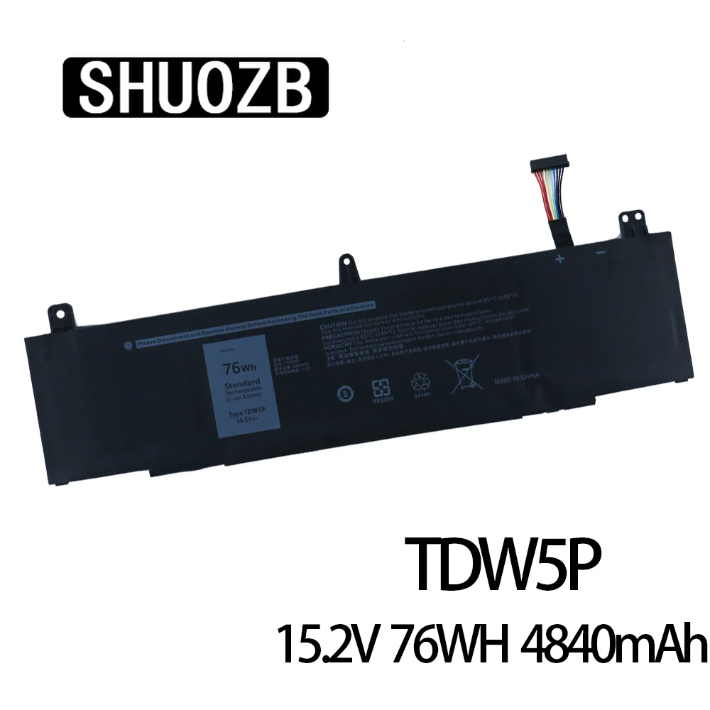 

TDW5P Laptop Battery For DELL Alienware 13 R3 ALW13C-1738 2508 2718 2738 2838 JFWX7 04RRR3 0V9XD7 4RRR3 P81G P81G001 15.2V 76Wh