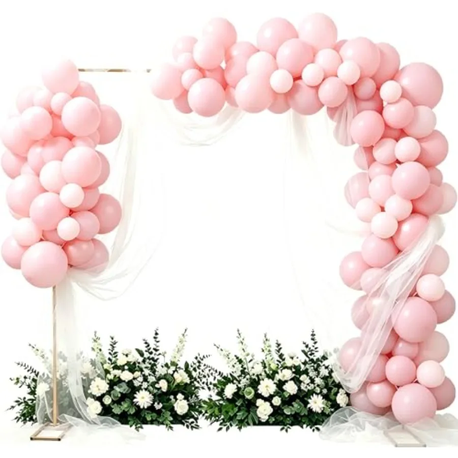 

10 x 10 FT Square Backdrop Stand Heavy Duty with Base, Gold, Metal Arch Party Frame, Pipe and Drape Backdrop, Balloon Arch Squa