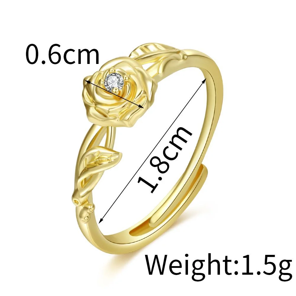 LENNIK Simple Birthday 12 Months Flower Ring Geometric All-match Colors Flower Zircon Opening Rings For Women Girl Birthday Gift