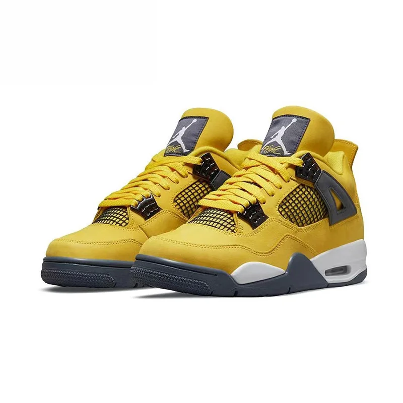 NIKE Air Jordan 4 Retro University Blue black cat Basketball Shoes Men\'s Man Sneakers Outdoor Sports Shoes