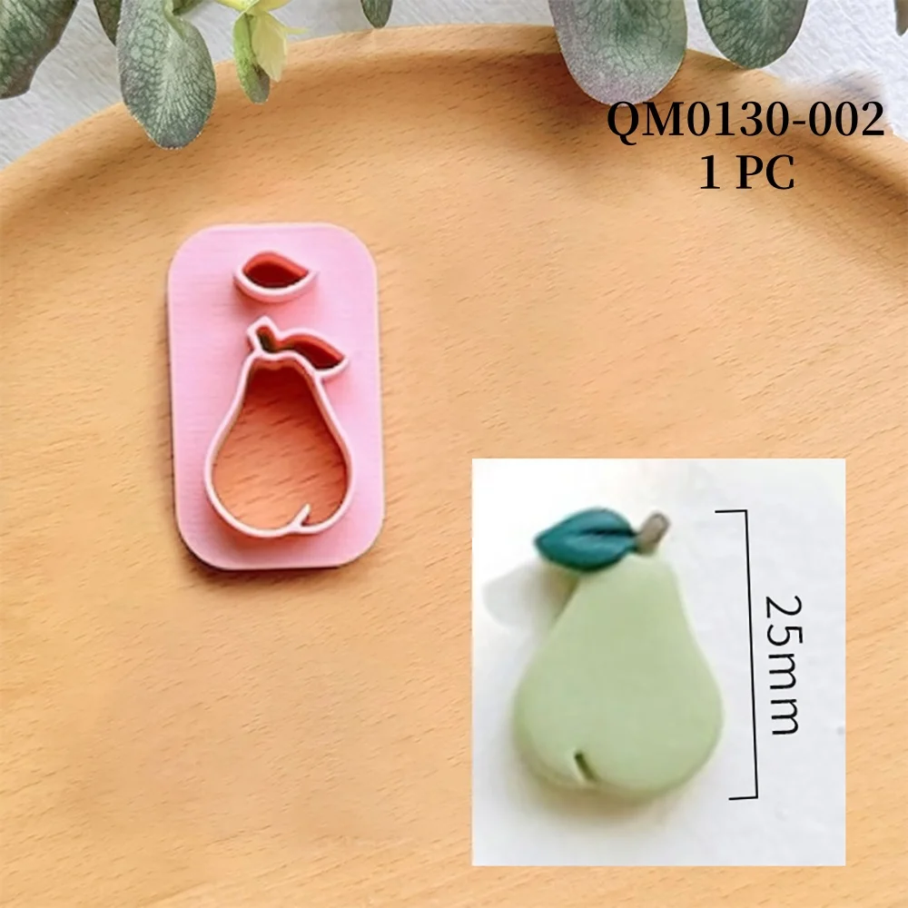 1PC Fruit Serie Polymeer Snijvormen Avocado/Peer/Watermeloen/Citroen/Bosbes/Druif/Perzik/Ananas Vorm Oorbellen Klei Mallen