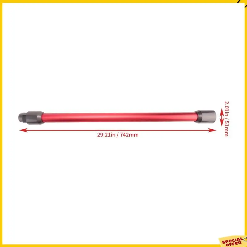 A24P 2X أنبوب عصا تمديد سريع الإصدار لدايسون V7 V8 V10 V11 قطع غيار المكنسة الكهربائية المحمولة باللون الأحمر