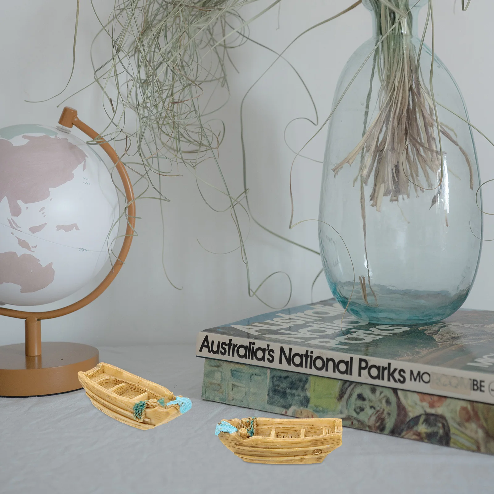 

10Pcs Imitation Resin Boat Mini Garden Decor Miniature Resin Raft Micro Landscape Ornament Outdoor Imitation Boat