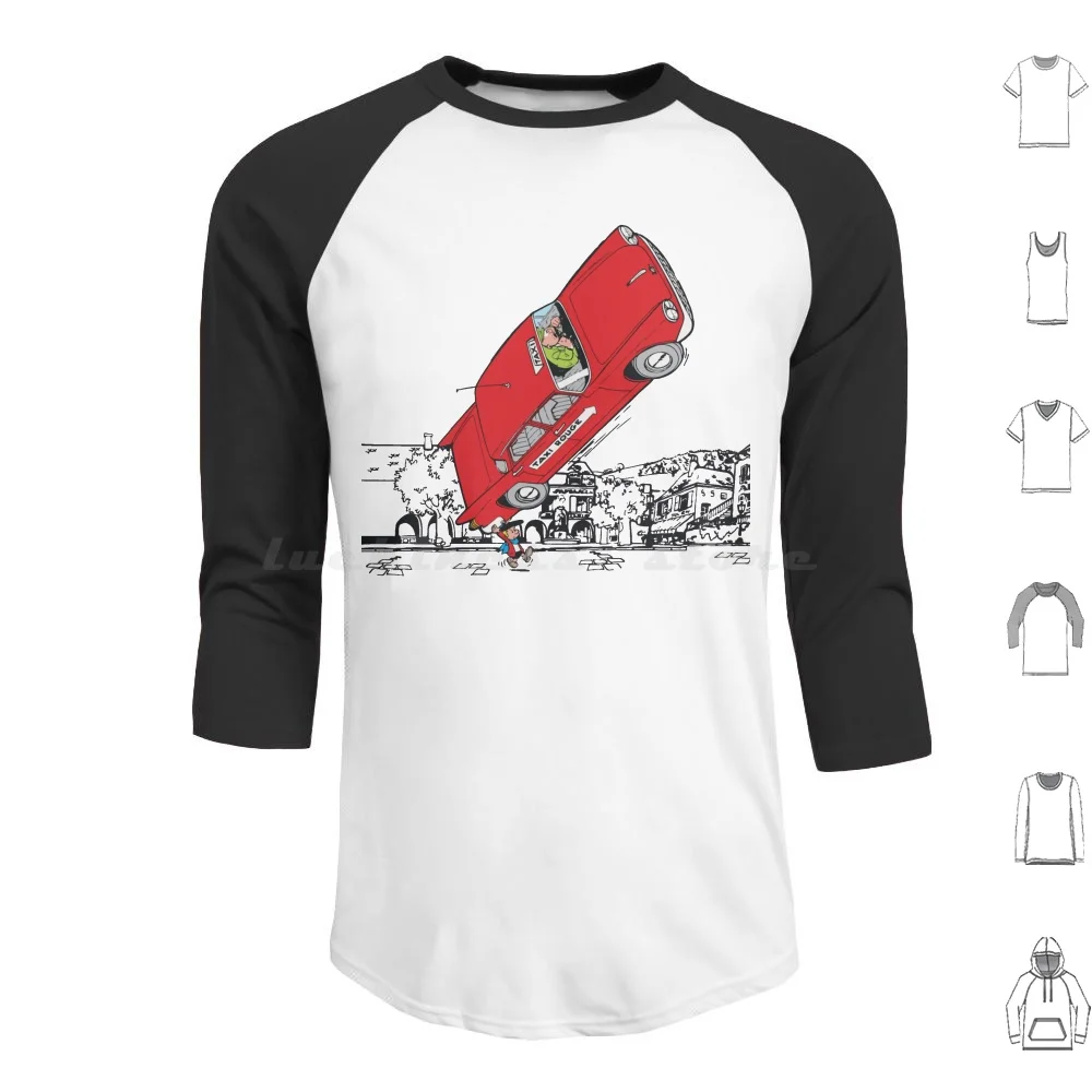 Beno ? T Brisefer ( Benny Breakiron ) Taxi Rouge Hoodie Cotton Long Sleeve Retro Vintage Nostalgic 60 70 80 Comic Cartoon