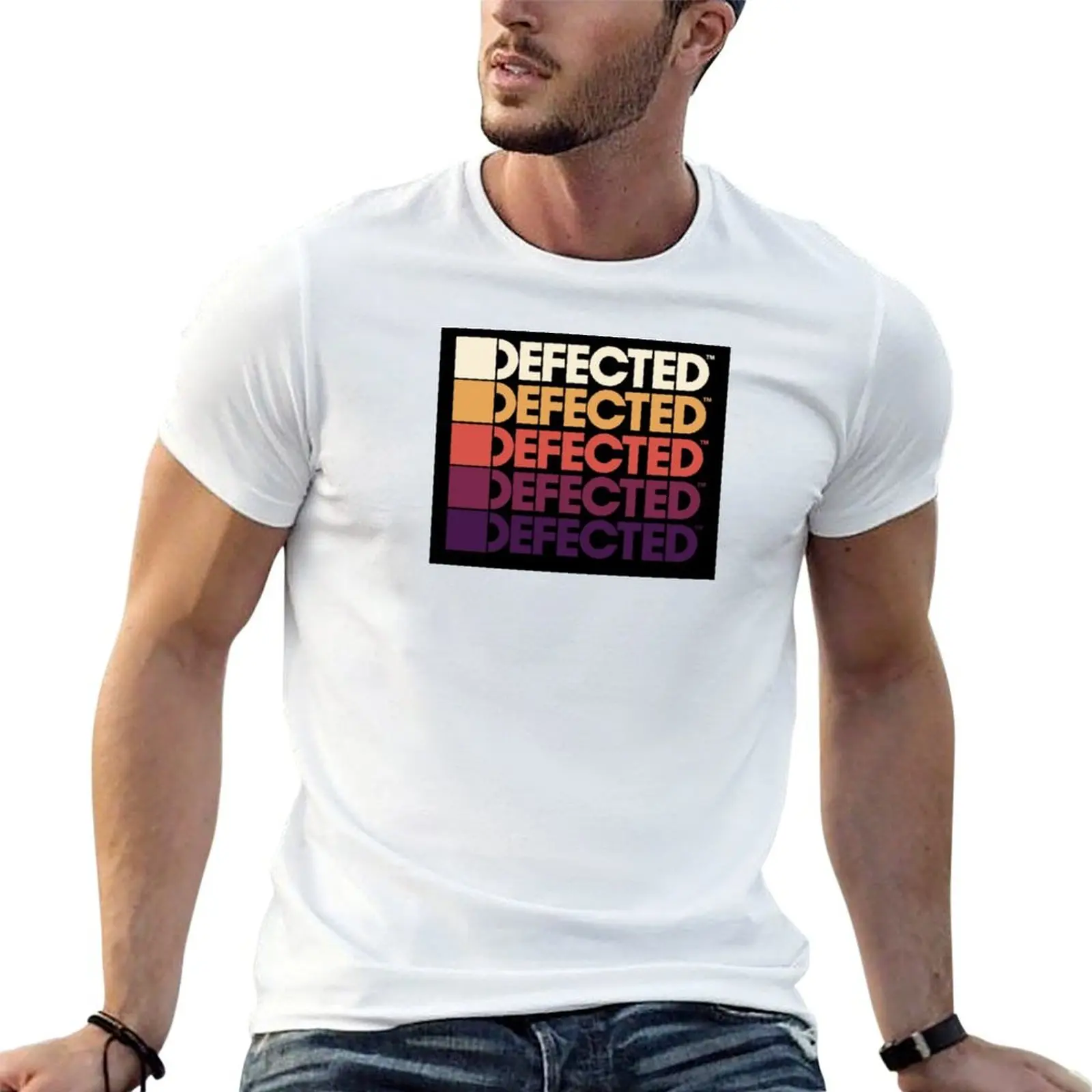 DEFECTED RECORDS T SHIRT Rave T Electronic Music Festival Ibiza Party House T-Shirt Basic Solid Color Short Sleeve T-Shirt