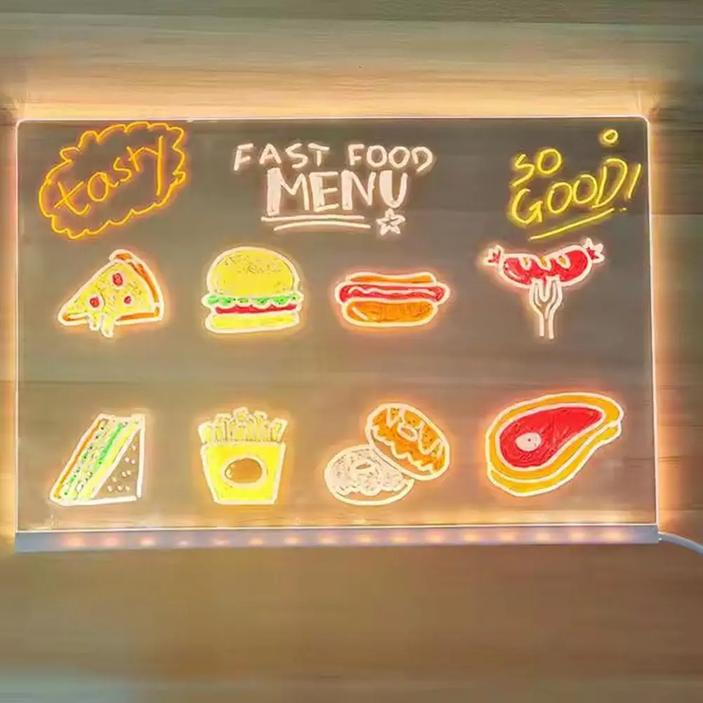 Planche à dessin lumineuse LED pour enfants, effaçable, en acrylique, tapis de gribouillage, Rechargeable par USB, bloc de croquis artistique, jouet éducatif de bricolage