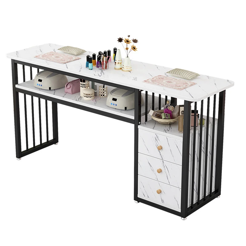 Premium Modern Wrought Iron Manicure Station For Commercial Furniture Nail Tables Simple Economical Upscale Professional