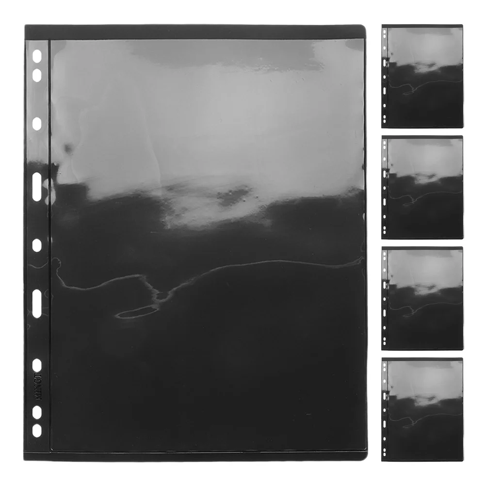 10 قطعة ألبوم الطوابع صفحات أوراق فضفاضة خلفية سوداء 9 فتحات الموثق ورقة لختم الأوراق النقدية جمع إدراج التخزين #1