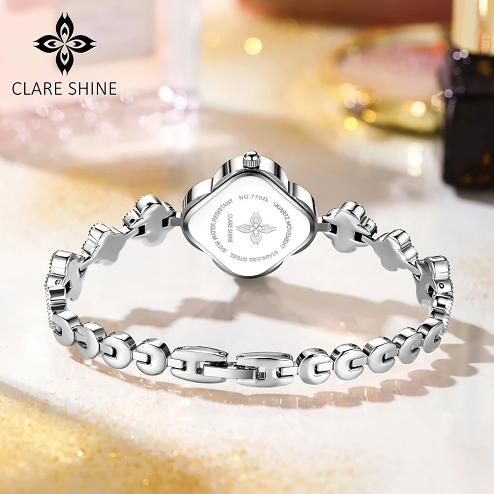 CLARE SHINE 7702 Lucky series Xiaomeiman four-leaf clover quartz women's watch with inlaid movement