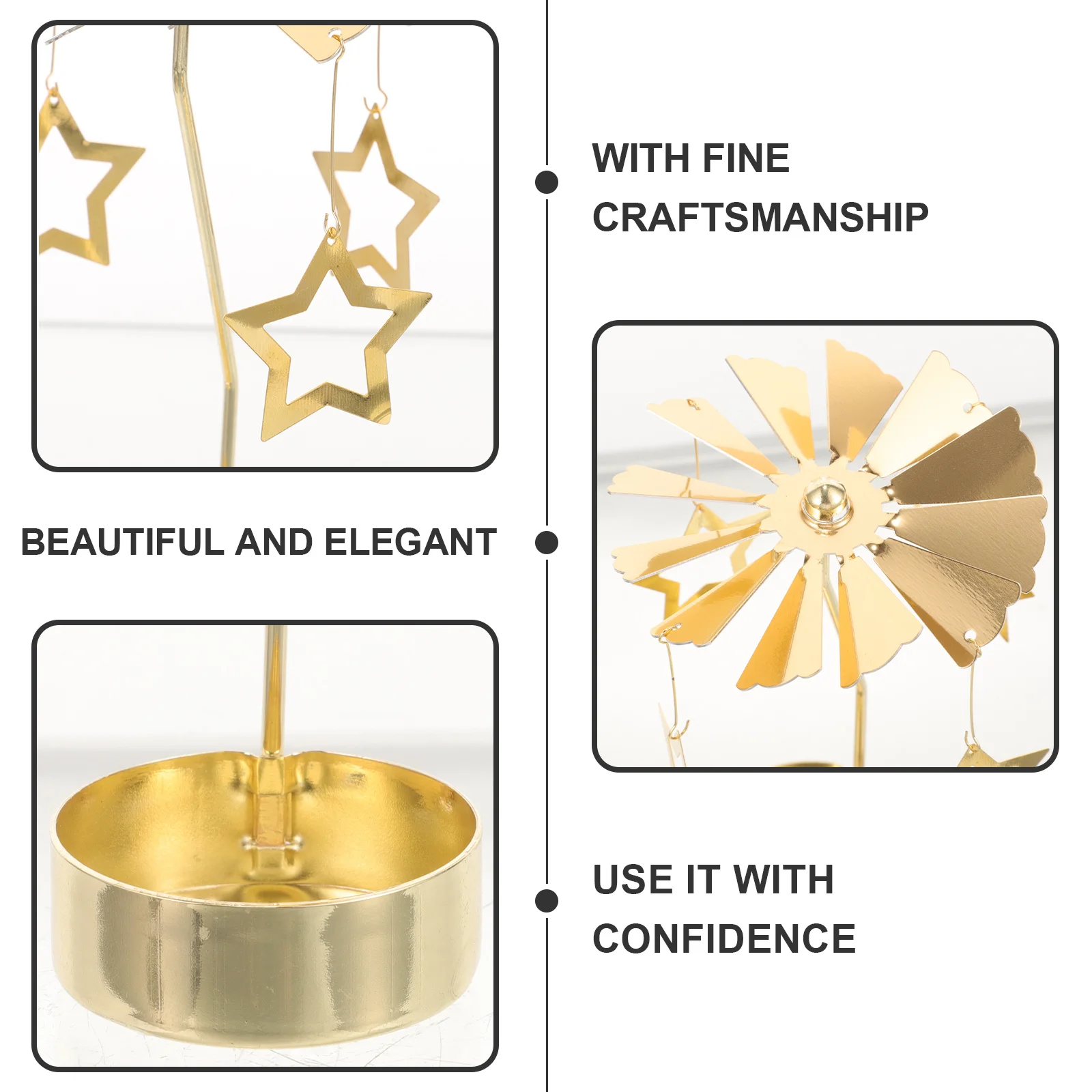 2 قطعة الشمعدان الدوار الإبداعية الحب قلب نجمة خماسية ديكور حفلة عيد الميلاد إمدادات سطح المكتب ديكور متعدد الوظائف تزين