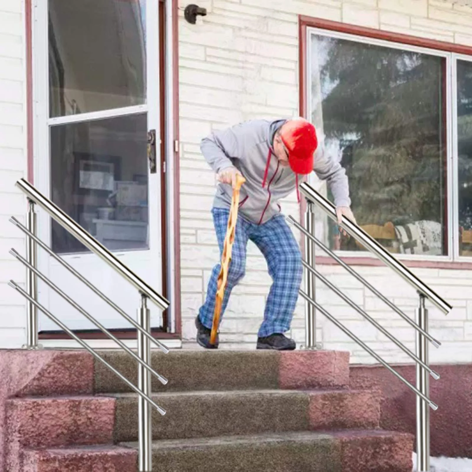 التخصيص التصميم الحديث المصنع مباشرة الفولاذ المقاوم للصدأ الدرابزين درابزين قوس شرفة سطح السفينة منزل درج درابزين