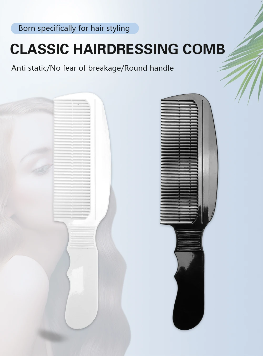 Salon Friseur Kamm anti statische Haars chneidekamm Anti-Rutsch-Friseur Trimmen Kamm breite Zahn Haarschnitt Bürste Styling-Werkzeuge – Detail 1