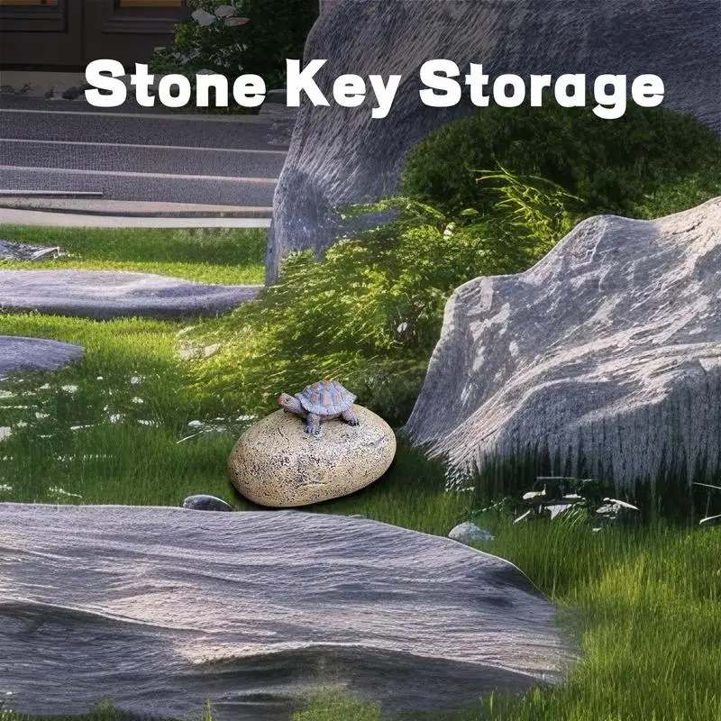 Fake Rock Stone Key Armazenamento Hider, Interior espaçoso, cofre secreto ao ar livre para um novo proprietário ou alguém