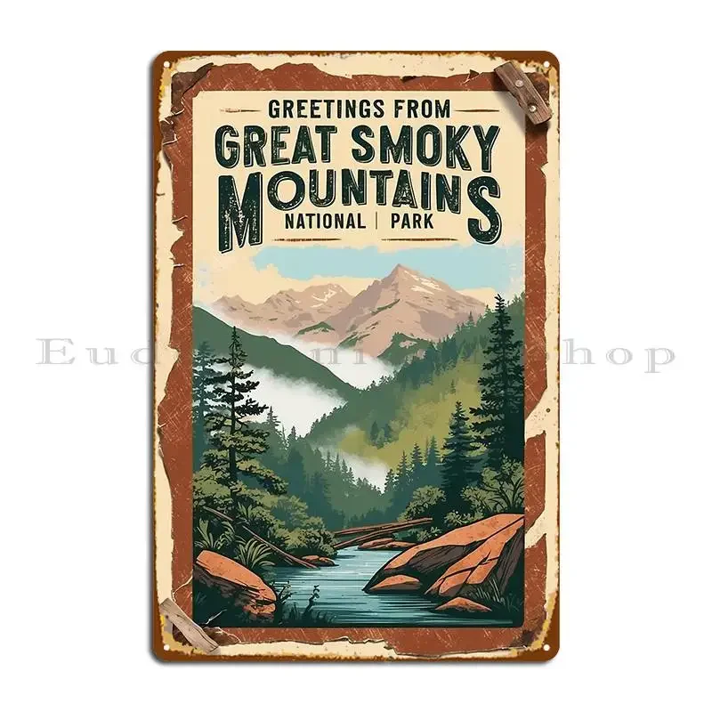 Great Smoky Mountains National Park Postcard Vintage Retro Travel Vintage Metal Sign Designs Cinema Cinema Cave Tin Sign Poster