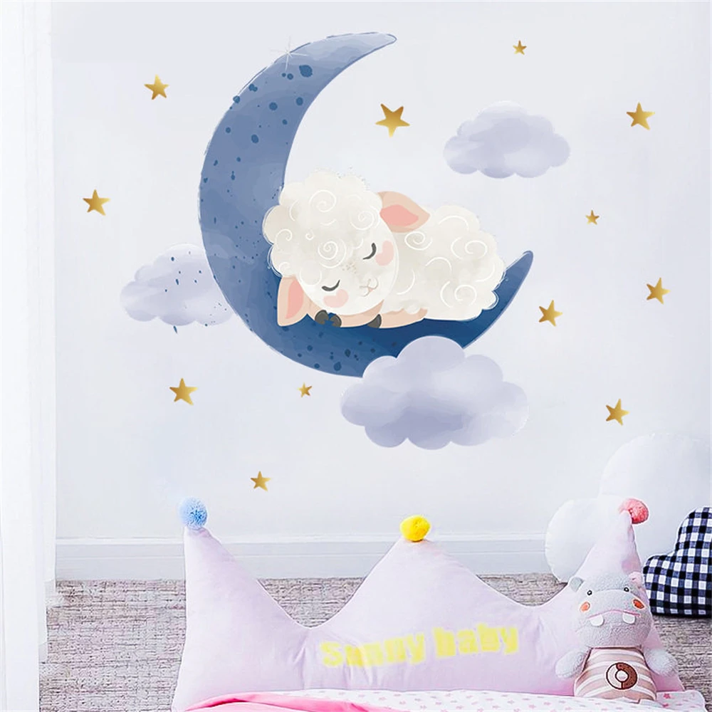 Custom Mural Cartoon Wallpaper for Children's Bedroom decoration art Little Bear Hot Air Balloon wall paper house decor Stickers