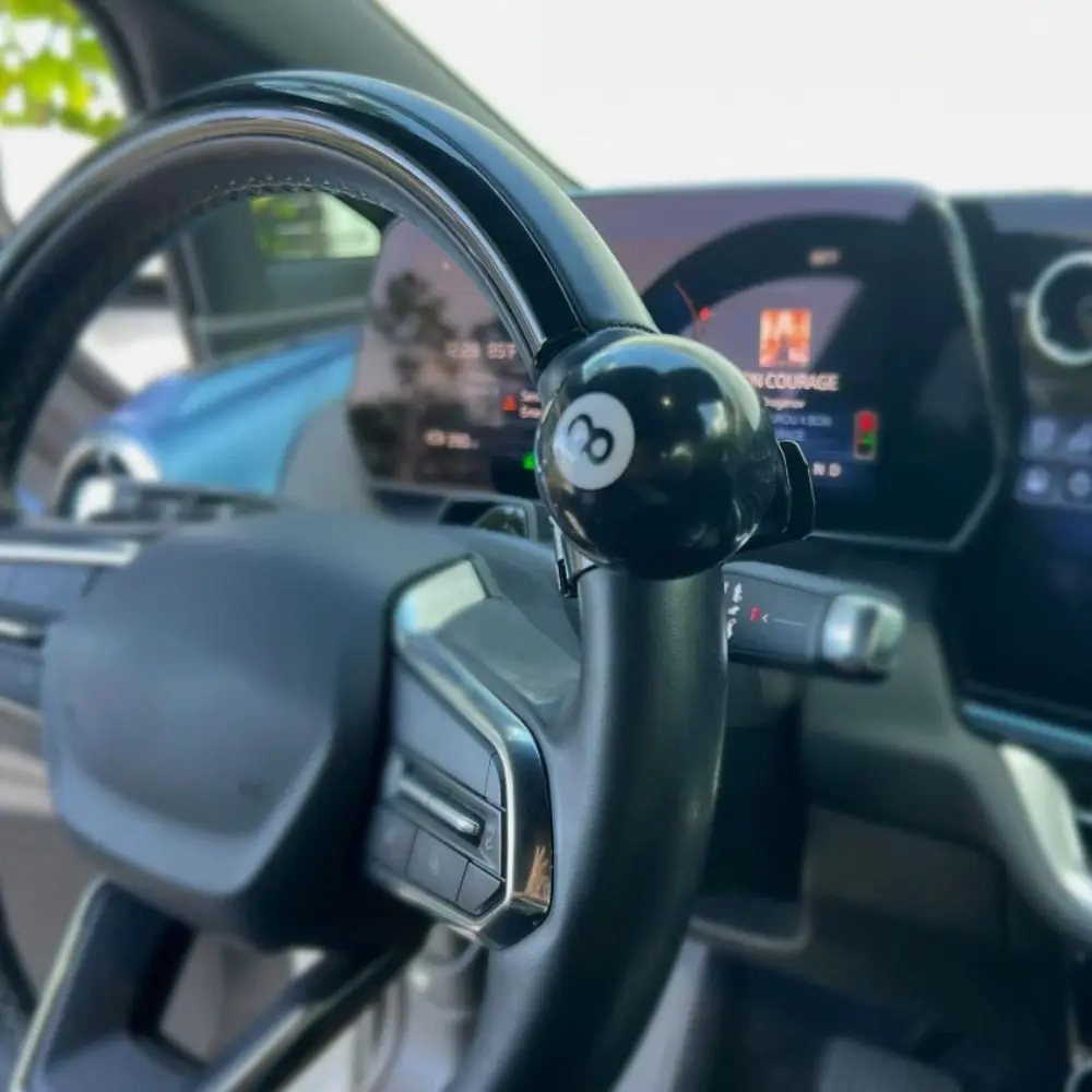Black Billiard Ball Steering Wheel Spinner Heavy Duty Turning Handle Steering Wheel Knob Comfort Grip Spinner Handle