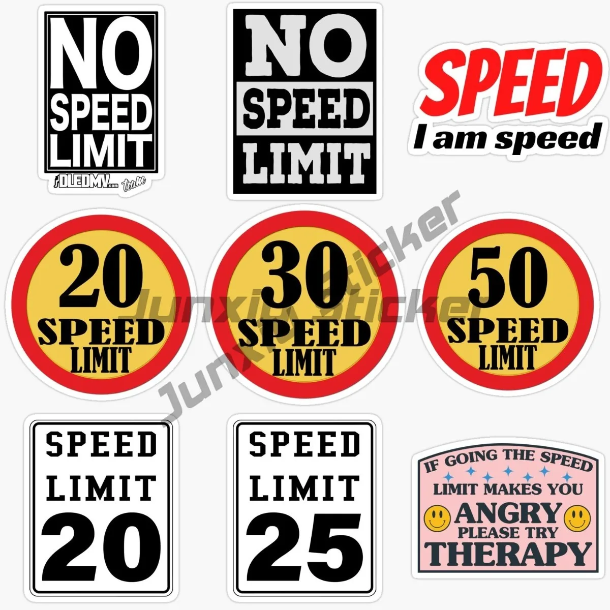

Speed Limit C: 3, Unlimited Speed. I Am A Car Sticker with A Speed Limit of 20/25/30/50 Car Stickers