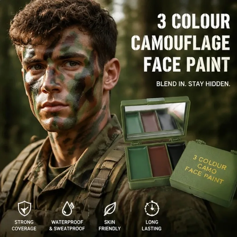 3 Colors Camouflage Face Painting Camouflage Oil Tactical Outdoor Cs Equipment Realistic Camouflage Makeup Oil Disguise Blending