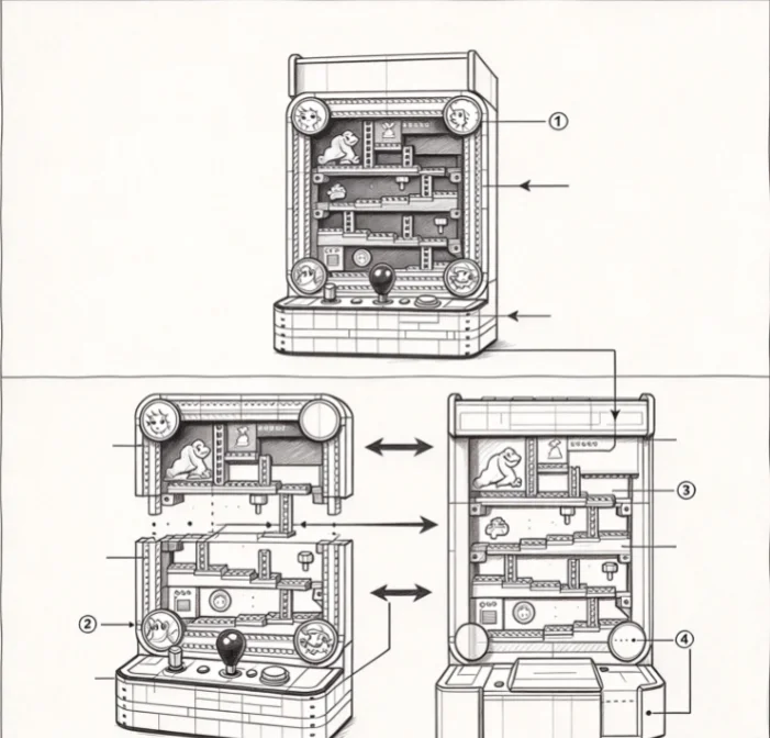 2026 New Hot Selling Stock Retro Arcade Display Toy Models, Adult Fun Activities, and Birthday Party Gifts
