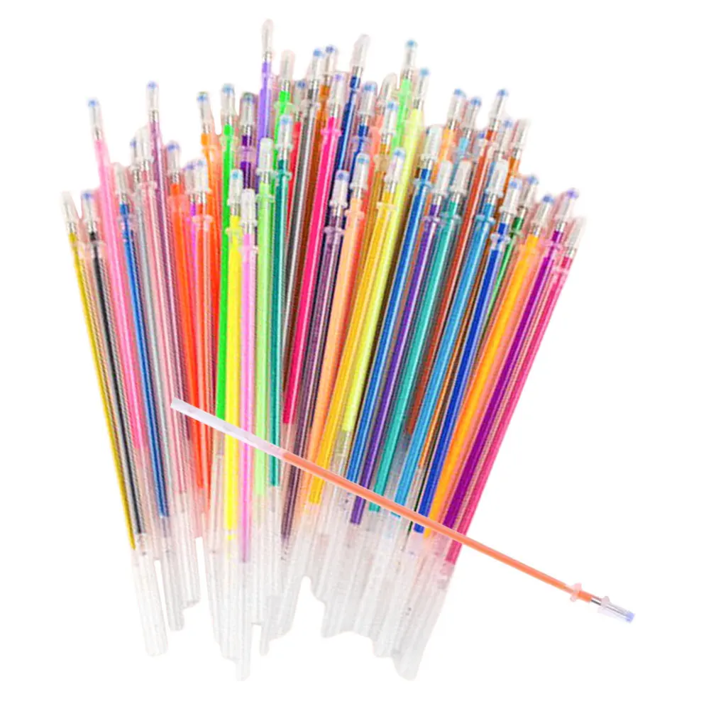 

48 шт., стержни для красочных гелевых ручек, гладкие чернила для письма для офиса, школы, сменные канцелярские принадлежности для ручек