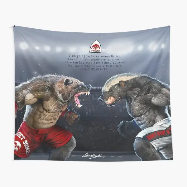 Wolverine Vs Honey Badger  Tapestry Towel Blanket Bedroom Living Hanging Yoga Wall Home Art Colored Printed Mat Room Decor