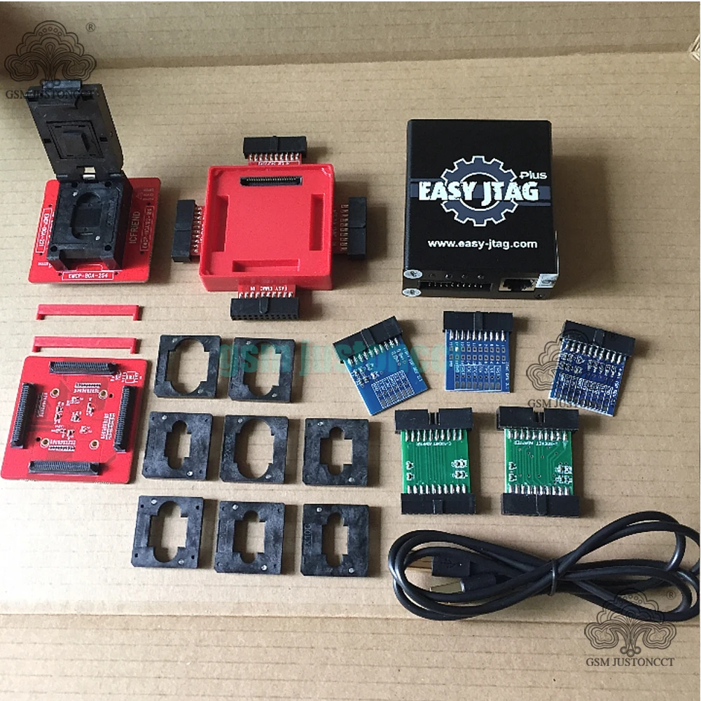 Z3X Easy Jtag Plus Box, ICFRIEND E-MATE EMMC BGA, 13 in 1 Socket and ISP Adapter, Original New Version