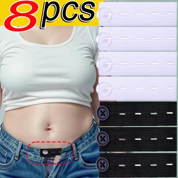 8 stks Broek Extender Riem Unisex Tailleband Strakke Broek Jeans Rokken Moederschap Knop Haken Kledingstuk DIY Naaibenodigdheden