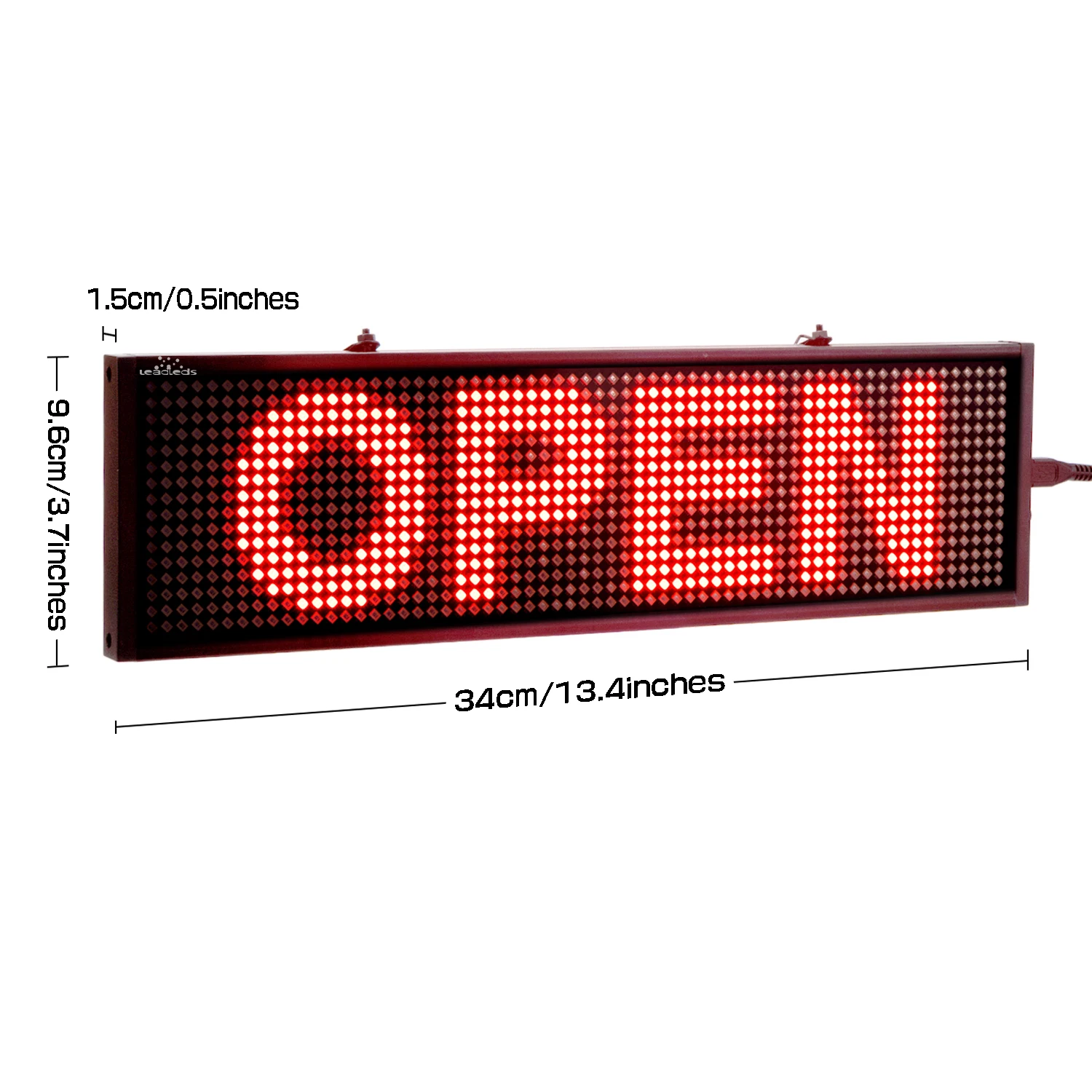 12V Car LED Sign Display APP Programmable Scrolling Message Board SMD LED Screen for Car Rear Window Storefront Red Text 34CM